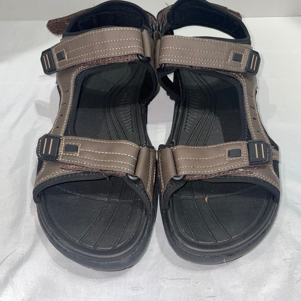 Landshark Mens Brown Sport Sandals Triple Strap Outdoor‎ Trail Shoes Size 12 - Picture 5 of 9